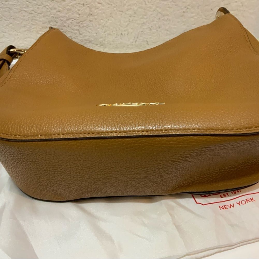 COACH F76695 JES HOBO brown Refined Pebble Leather Womens/Shoulder Handbag - Picture 12 of 14